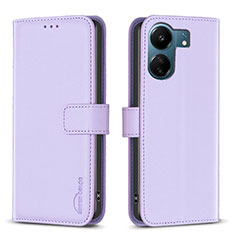 Funda de Cuero Cartera con Soporte Carcasa B17F para Xiaomi Redmi 13C Purpura Claro