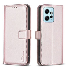 Funda de Cuero Cartera con Soporte Carcasa B17F para Xiaomi Redmi Note 12 4G Oro Rosa