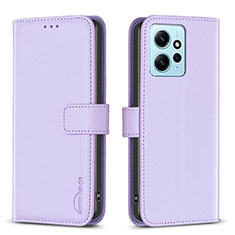 Funda de Cuero Cartera con Soporte Carcasa B17F para Xiaomi Redmi Note 12 4G Purpura Claro