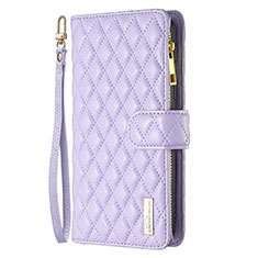 Funda de Cuero Cartera con Soporte Carcasa B18F para Oppo A2 5G Morado