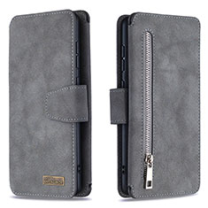 Funda de Cuero Cartera con Soporte Carcasa B18F para Samsung Galaxy A71 4G A715 Gris