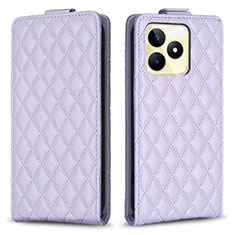 Funda de Cuero Cartera con Soporte Carcasa B19F para Realme C53 India Purpura Claro