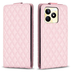 Funda de Cuero Cartera con Soporte Carcasa B19F para Realme C67 Oro Rosa