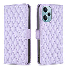 Funda de Cuero Cartera con Soporte Carcasa B19F para Xiaomi Poco F5 5G Morado