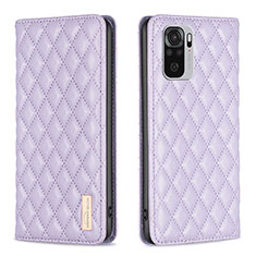 Funda de Cuero Cartera con Soporte Carcasa B19F para Xiaomi Poco M5S Morado