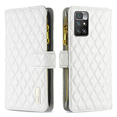 Funda de Cuero Cartera con Soporte Carcasa B19F para Xiaomi Redmi 10 (2022) Blanco