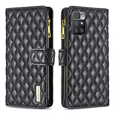 Funda de Cuero Cartera con Soporte Carcasa B19F para Xiaomi Redmi 10 (2022) Negro