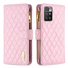 Funda de Cuero Cartera con Soporte Carcasa B19F para Xiaomi Redmi 10 (2022) Oro Rosa