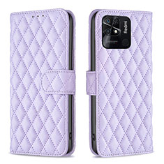 Funda de Cuero Cartera con Soporte Carcasa B19F para Xiaomi Redmi 10 India Morado