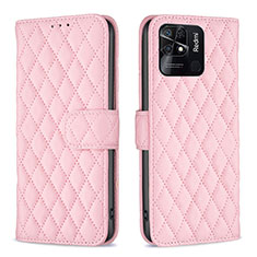 Funda de Cuero Cartera con Soporte Carcasa B19F para Xiaomi Redmi 10 Power Oro Rosa