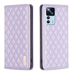 Funda de Cuero Cartera con Soporte Carcasa B19F para Xiaomi Redmi K50 Ultra 5G Morado