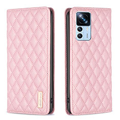 Funda de Cuero Cartera con Soporte Carcasa B19F para Xiaomi Redmi K50 Ultra 5G Oro Rosa