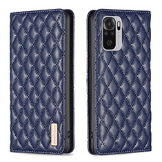 Funda de Cuero Cartera con Soporte Carcasa B19F para Xiaomi Redmi Note 10 4G Azul