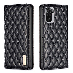 Funda de Cuero Cartera con Soporte Carcasa B19F para Xiaomi Redmi Note 10 4G Negro