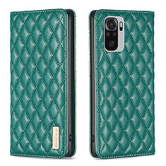 Funda de Cuero Cartera con Soporte Carcasa B19F para Xiaomi Redmi Note 10 4G Verde