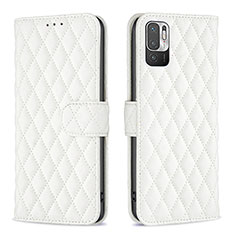 Funda de Cuero Cartera con Soporte Carcasa B19F para Xiaomi Redmi Note 10 5G Blanco