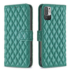 Funda de Cuero Cartera con Soporte Carcasa B19F para Xiaomi Redmi Note 10 5G Verde