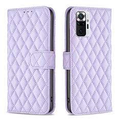 Funda de Cuero Cartera con Soporte Carcasa B19F para Xiaomi Redmi Note 10 Pro 4G Morado