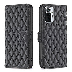 Funda de Cuero Cartera con Soporte Carcasa B19F para Xiaomi Redmi Note 10 Pro 4G Negro