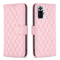 Funda de Cuero Cartera con Soporte Carcasa B19F para Xiaomi Redmi Note 10 Pro Max Oro Rosa