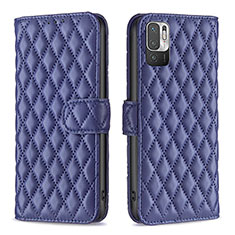 Funda de Cuero Cartera con Soporte Carcasa B19F para Xiaomi Redmi Note 10T 5G Azul