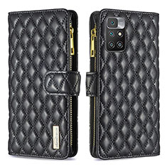 Funda de Cuero Cartera con Soporte Carcasa B19F para Xiaomi Redmi Note 11 4G (2021) Negro