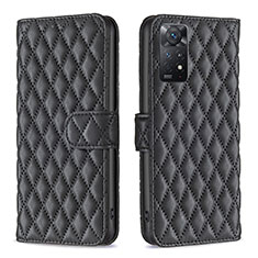 Funda de Cuero Cartera con Soporte Carcasa B19F para Xiaomi Redmi Note 11 Pro 4G Negro