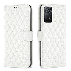 Funda de Cuero Cartera con Soporte Carcasa B19F para Xiaomi Redmi Note 11 Pro 5G Blanco