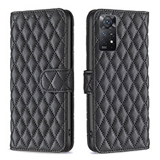 Funda de Cuero Cartera con Soporte Carcasa B19F para Xiaomi Redmi Note 11 Pro 5G Negro