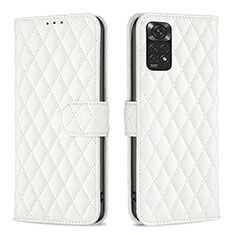 Funda de Cuero Cartera con Soporte Carcasa B19F para Xiaomi Redmi Note 11S 4G Blanco