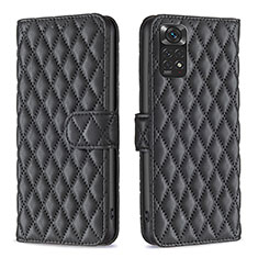 Funda de Cuero Cartera con Soporte Carcasa B19F para Xiaomi Redmi Note 11S 4G Negro