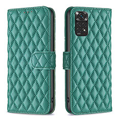 Funda de Cuero Cartera con Soporte Carcasa B19F para Xiaomi Redmi Note 11S 4G Verde