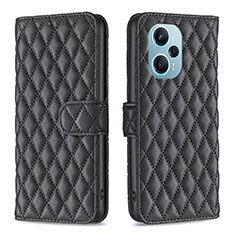 Funda de Cuero Cartera con Soporte Carcasa B19F para Xiaomi Redmi Note 12 Turbo 5G Negro