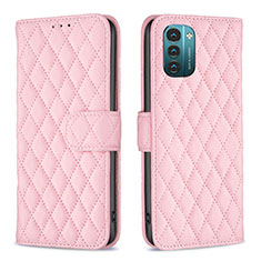 Funda de Cuero Cartera con Soporte Carcasa B20F para Nokia G11 Oro Rosa