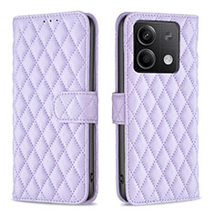 Funda de Cuero Cartera con Soporte Carcasa B20F para Xiaomi Redmi Note 13 5G Morado