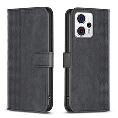 Funda de Cuero Cartera con Soporte Carcasa B21F para Motorola Moto G13 Negro