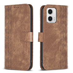 Funda de Cuero Cartera con Soporte Carcasa B21F para Motorola Moto G73 5G Marron