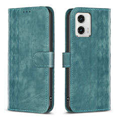 Funda de Cuero Cartera con Soporte Carcasa B21F para Motorola Moto G73 5G Verde