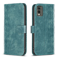 Funda de Cuero Cartera con Soporte Carcasa B21F para Nokia C210 Verde