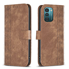 Funda de Cuero Cartera con Soporte Carcasa B21F para Nokia G21 Marron