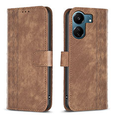 Funda de Cuero Cartera con Soporte Carcasa B21F para Xiaomi Poco C65 Marron