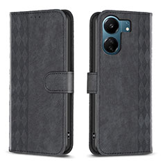 Funda de Cuero Cartera con Soporte Carcasa B21F para Xiaomi Poco C65 Negro