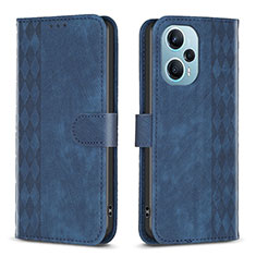 Funda de Cuero Cartera con Soporte Carcasa B21F para Xiaomi Poco F5 5G Azul