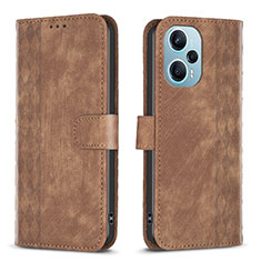 Funda de Cuero Cartera con Soporte Carcasa B21F para Xiaomi Redmi Note 12 Turbo 5G Marron