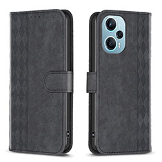 Funda de Cuero Cartera con Soporte Carcasa B21F para Xiaomi Redmi Note 12 Turbo 5G Negro