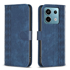 Funda de Cuero Cartera con Soporte Carcasa B21F para Xiaomi Redmi Note 13 Pro 5G Azul