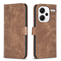 Funda de Cuero Cartera con Soporte Carcasa B21F para Xiaomi Redmi Note 13 Pro+ Plus 5G Marron