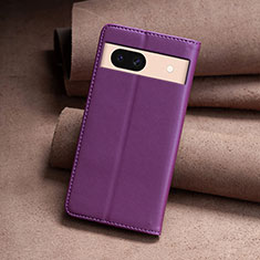 Funda de Cuero Cartera con Soporte Carcasa B22F para Google Pixel 8a 5G Morado