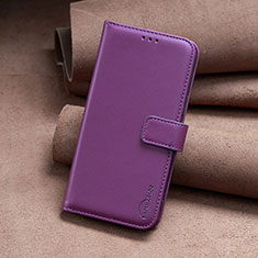 Funda de Cuero Cartera con Soporte Carcasa B22F para Nokia C32 Morado