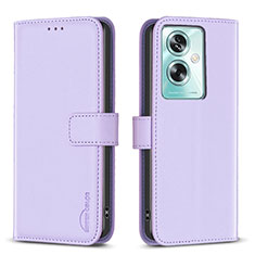 Funda de Cuero Cartera con Soporte Carcasa B22F para Oppo A2 5G Purpura Claro